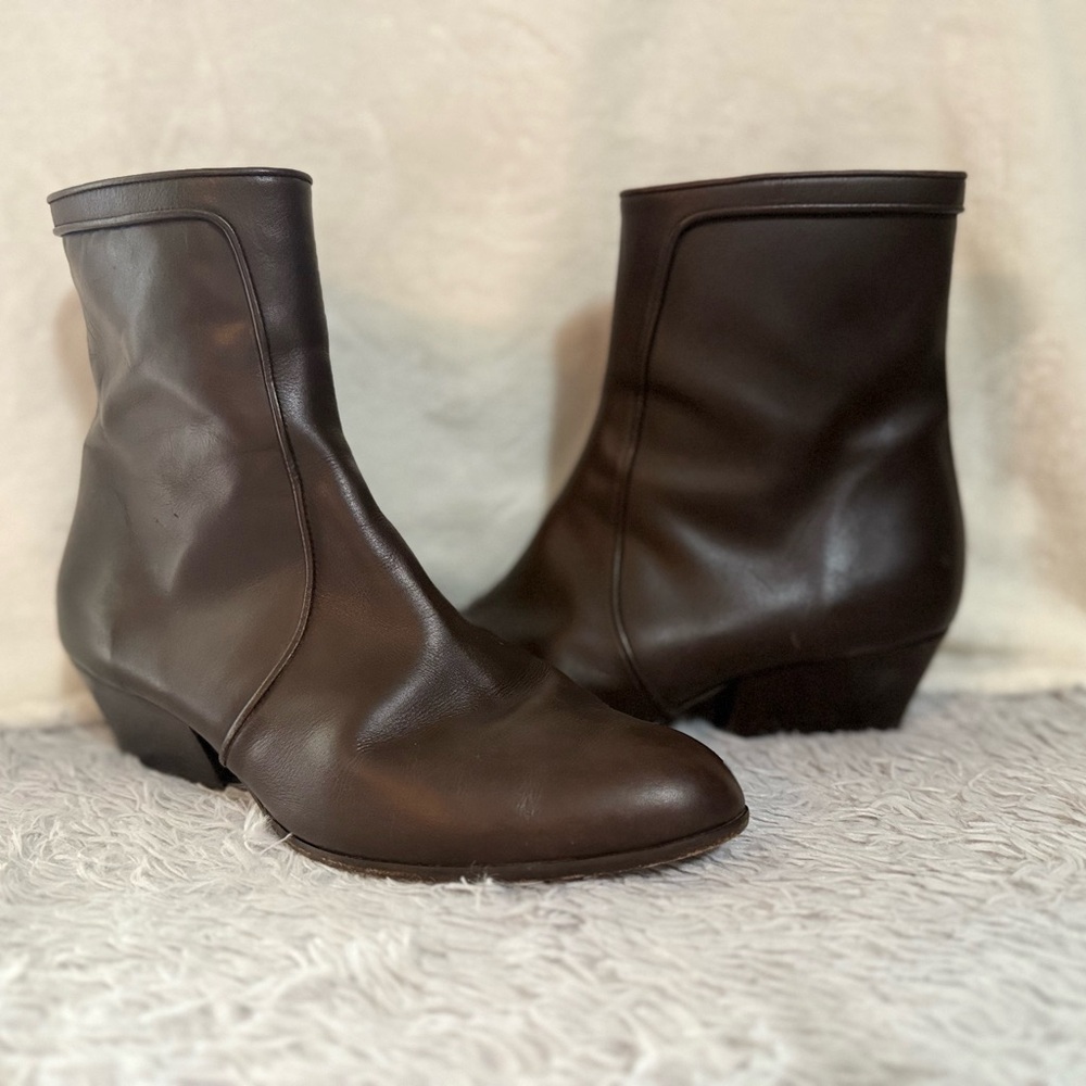 Delman- Elegant Brown Ankle Boots